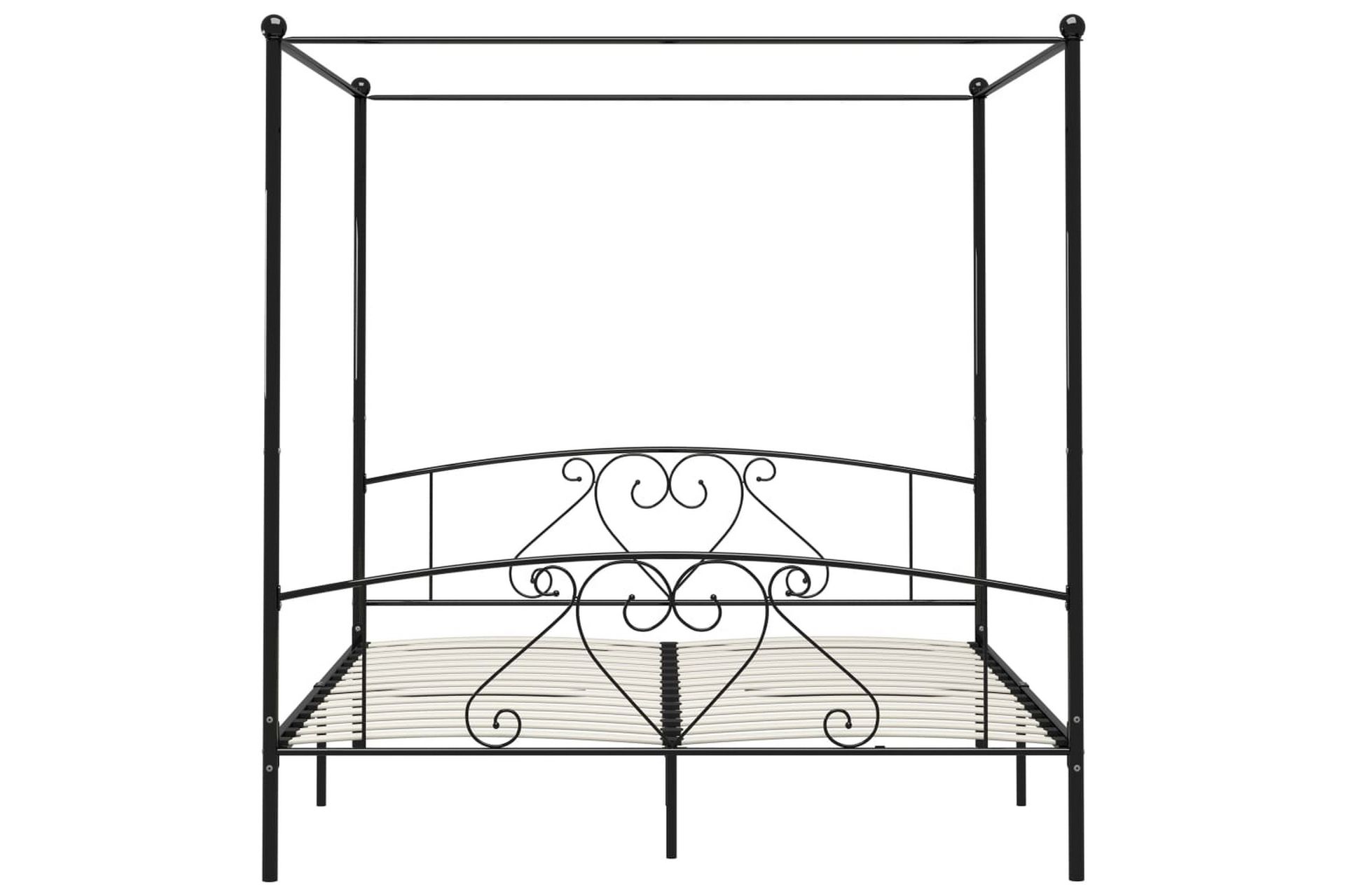Himmelsengeramme svart metall 180x200 cm - Møbler - Senger - Himmelseng