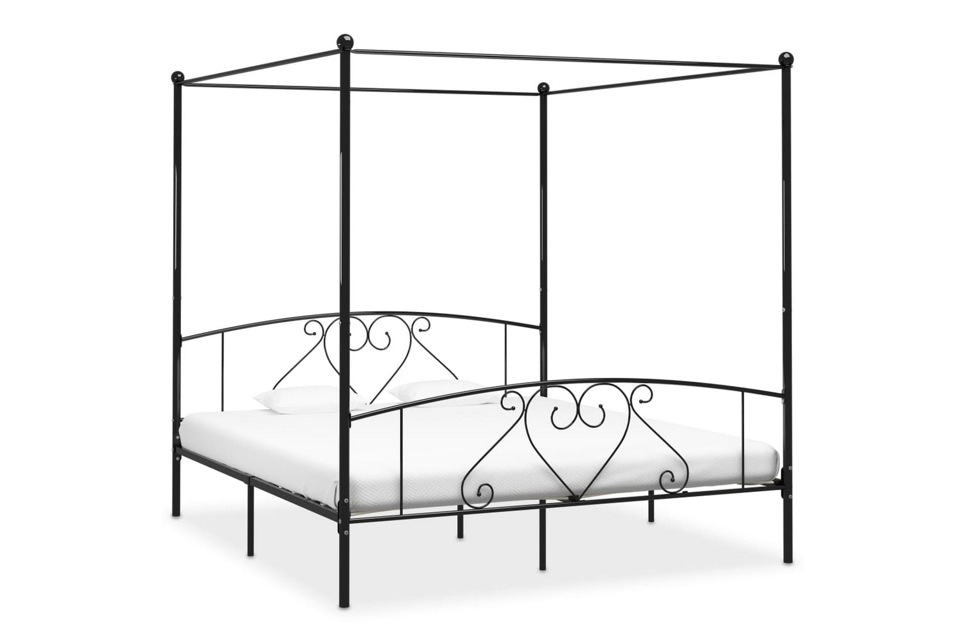 Himmelsengeramme svart metall 180x200 cm - Møbler - Senger - Himmelseng