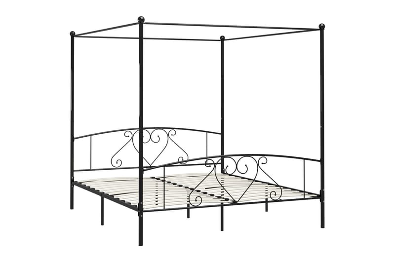 Himmelsengeramme svart metall 200x200 cm - Møbler - Senger - Himmelseng