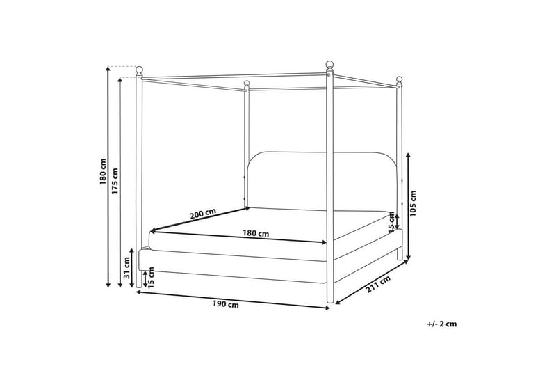 Himmelssäng Beige, Black 180x200 - Møbler - Senger - Himmelseng