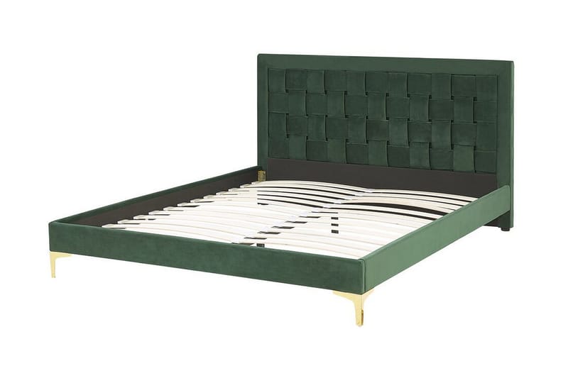 Holabo Seng 160x200 cm - Grønn/Fløyel - Sengeramme & sengestamme