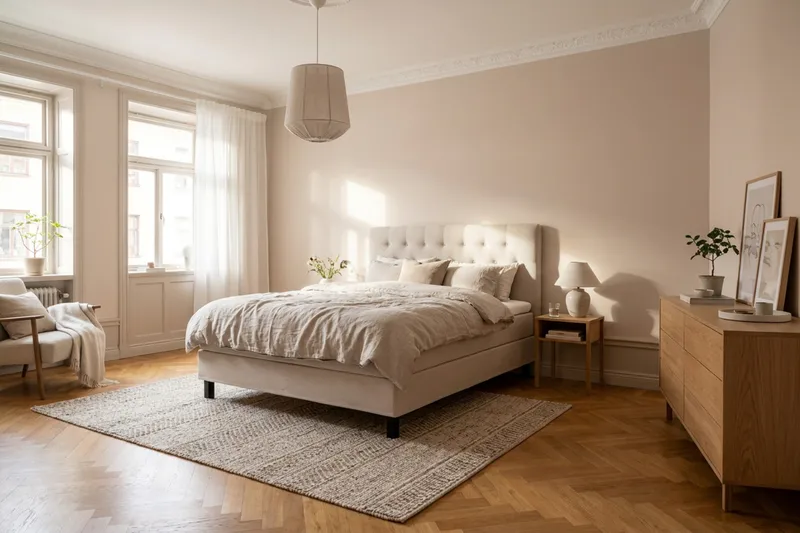 HVILA Classic komplett sengepakke 120x200 cm, kontinentalseng med diamantmønstret sengegavl - Beige - Møbler - Senger - Komplett sengepakke