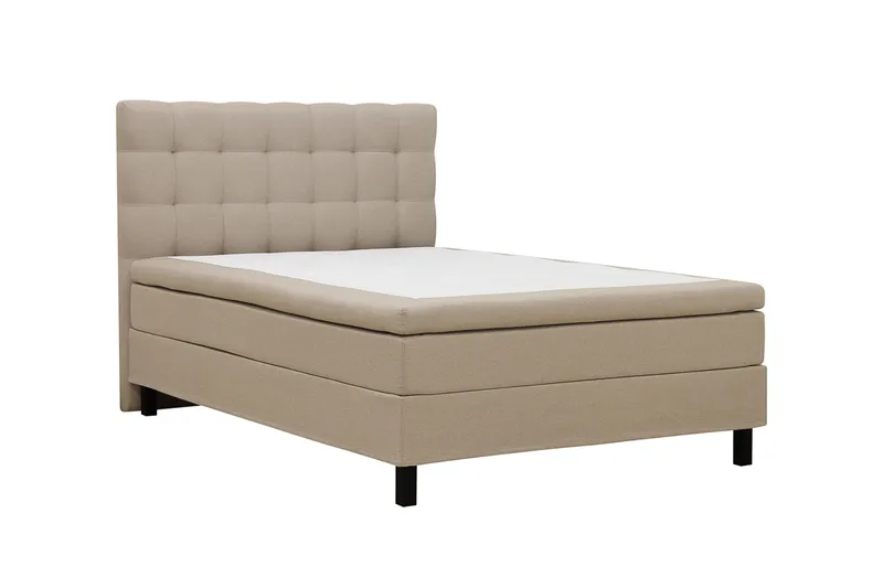 HVILA Classic komplett sengepakke 120x200 cm, kontinentalseng med rutete sengegavl - Beige - Møbler - Senger - Komplett sengepakke
