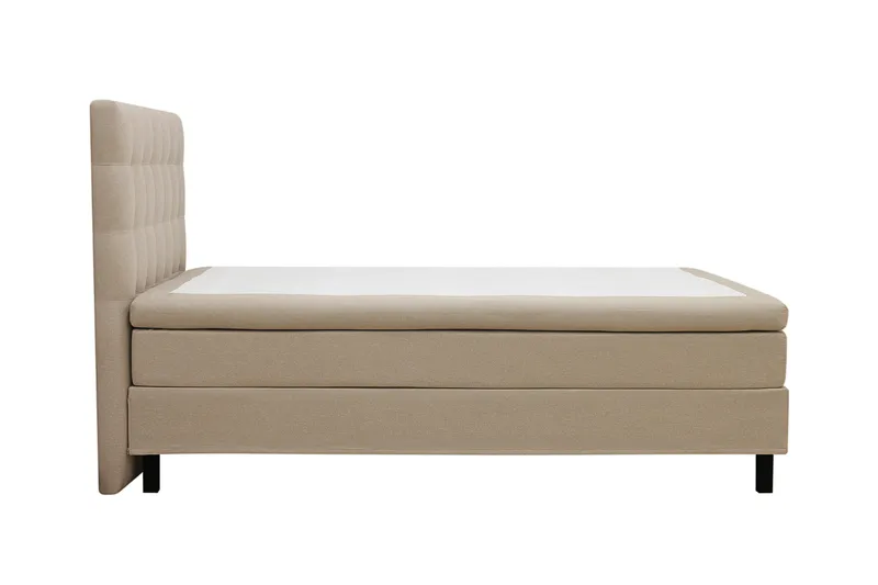 HVILA Classic komplett sengepakke 120x200 cm, kontinentalseng med rutete sengegavl - Beige - Møbler - Senger - Komplett sengepakke