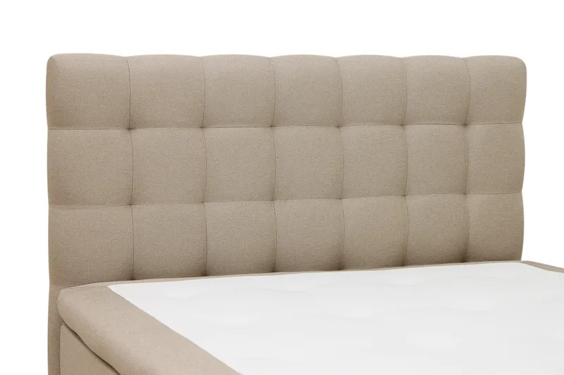 HVILA Classic komplett sengepakke 120x200 cm, kontinentalseng med rutete sengegavl - Beige - Møbler - Senger - Komplett sengepakke