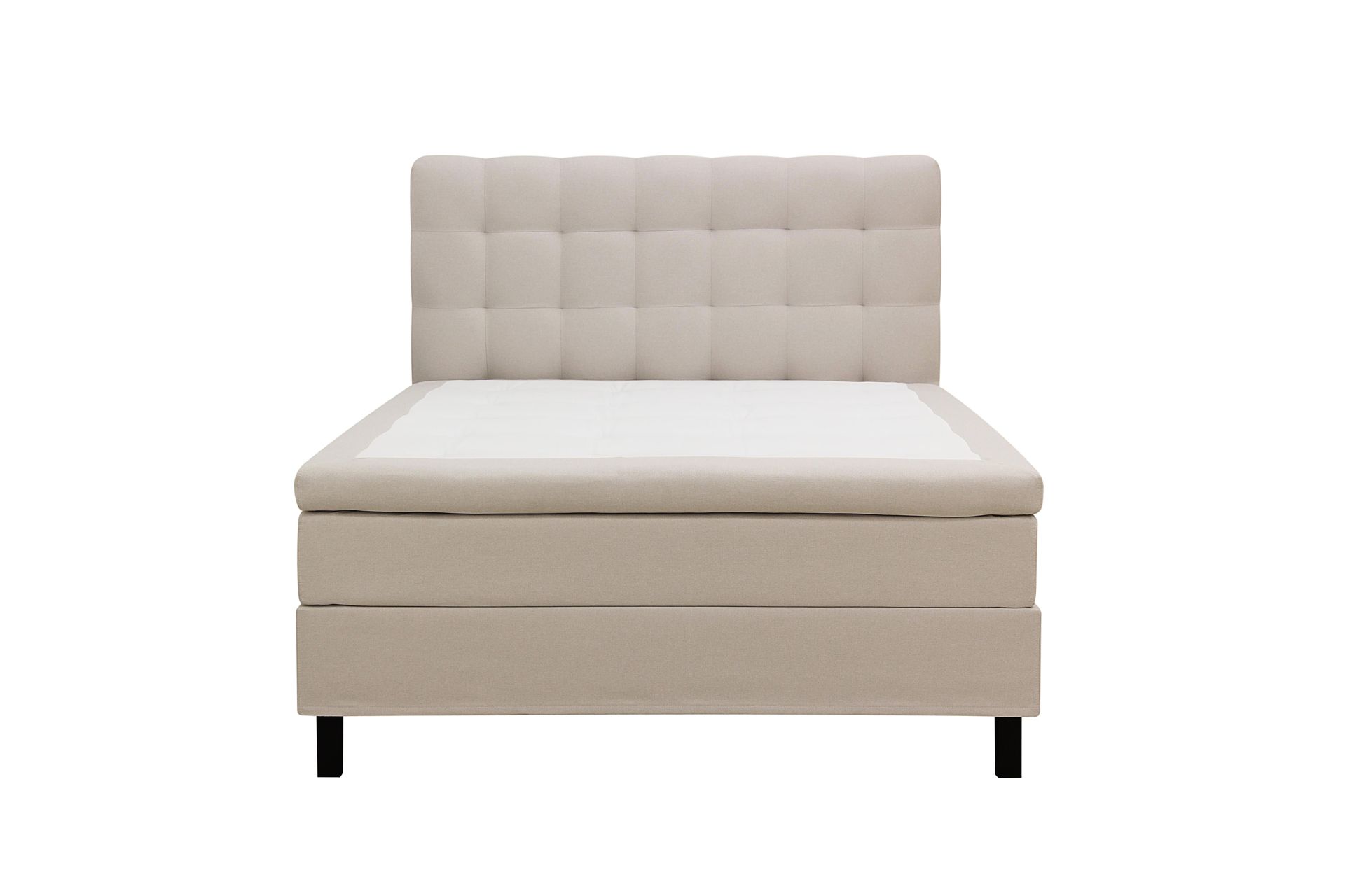 HVILA Classic komplett sengepakke 120x200 cm, kontinentalseng med rutete sengegavl - Beige
