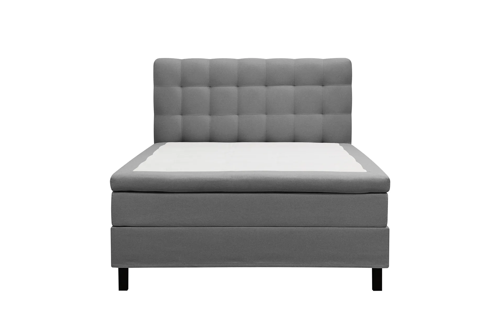 HVILA Classic komplett sengepakke 120x200 cm, kontinentalseng med rutete sengegavl - Grå