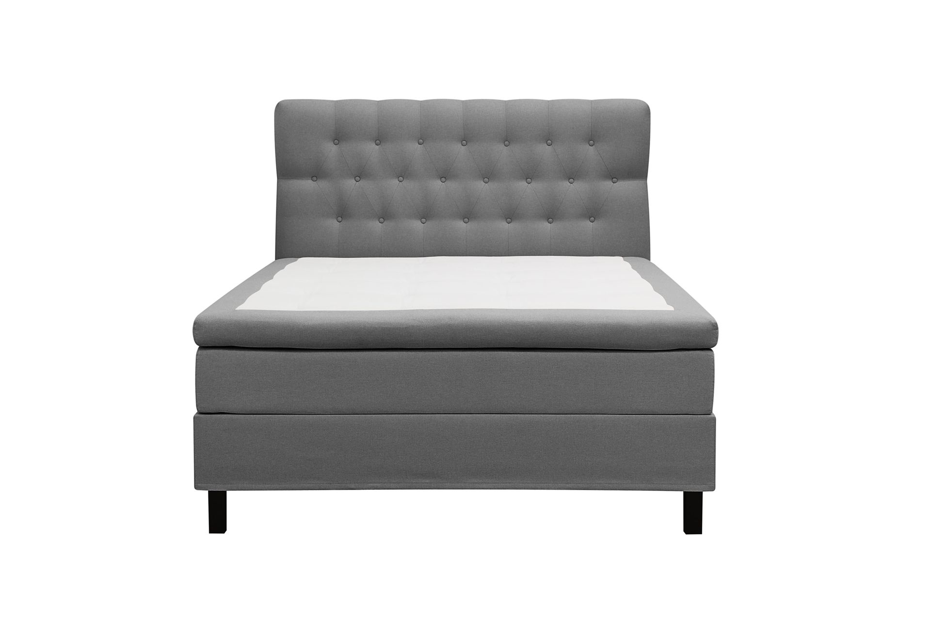 HVILA Classic komplett sengepakke 140x200 cm, kontinentalseng med diamantmønstret sengegavl - Grå