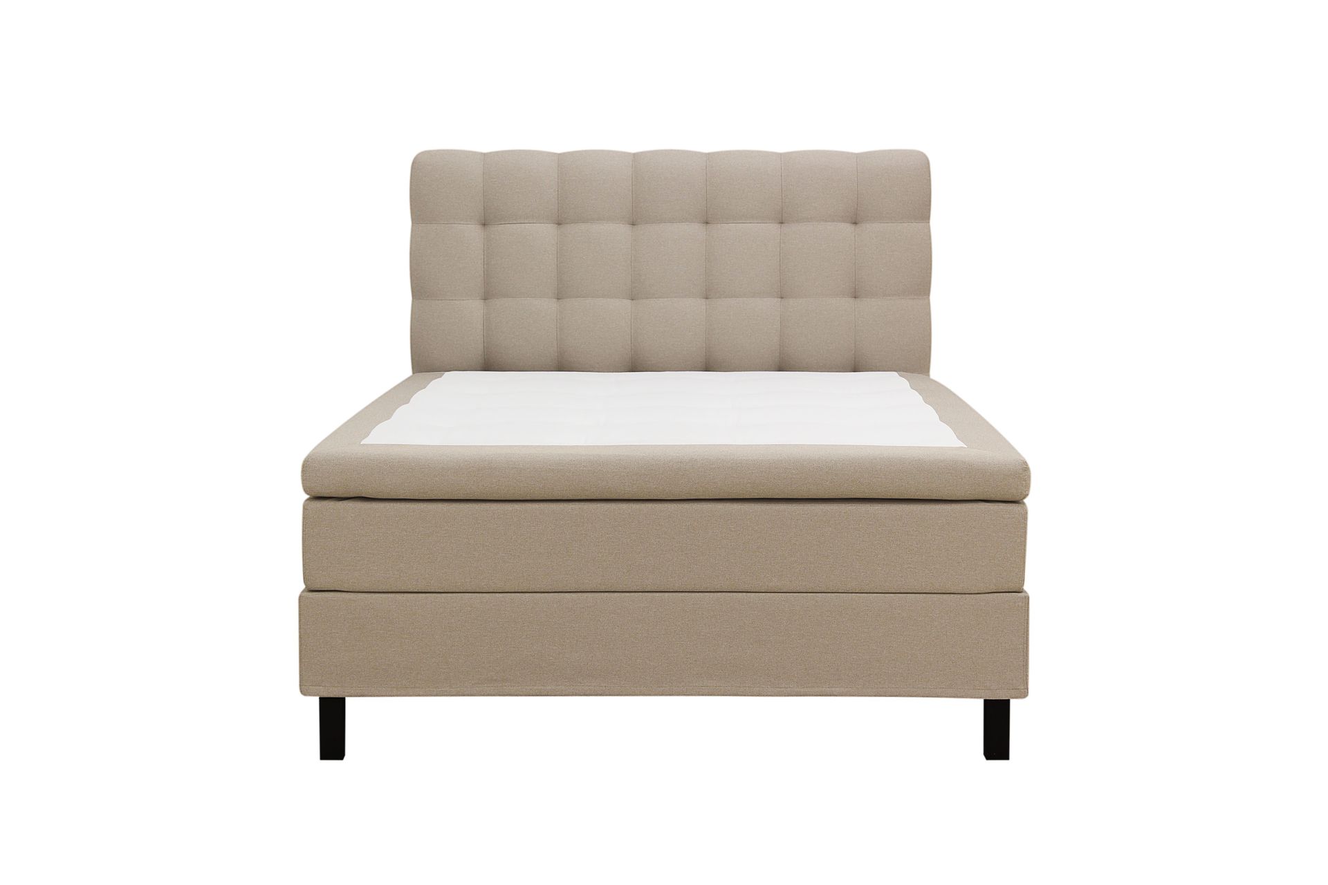 HVILA Classic komplett sengepakke 140x200 cm, kontinentalseng med rutete sengegavl - Beige