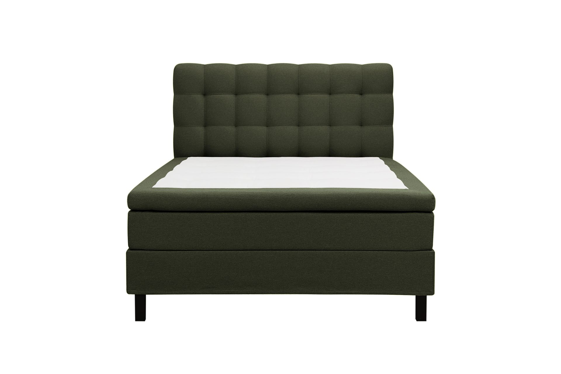 HVILA Classic komplett sengepakke 140x200 cm, kontinentalseng med rutete sengegavl - Grønn
