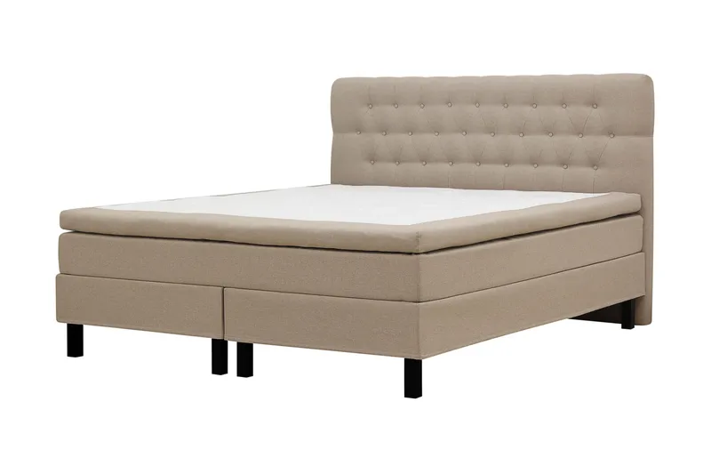 HVILA Classic Komplett sengepakke 160x200 cm Kontinentalseng med diamantmønstret sengegavl - Beige - Møbler - Senger - Komplett sengepakke
