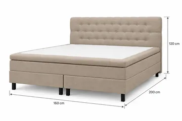 HVILA Classic Komplett sengepakke 160x200 cm Kontinentalseng med diamantmønstret sengegavl - Beige - Møbler - Senger - Komplett sengepakke
