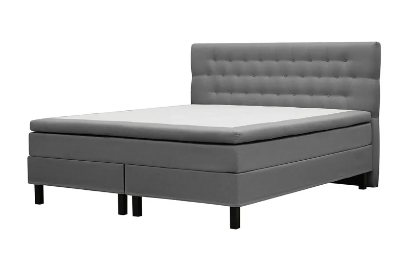HVILA Classic komplett sengepakke 160x200 cm kontinentalseng med diamantmønstret sengegavl - Grå - Møbler - Senger - Komplett sengepakke
