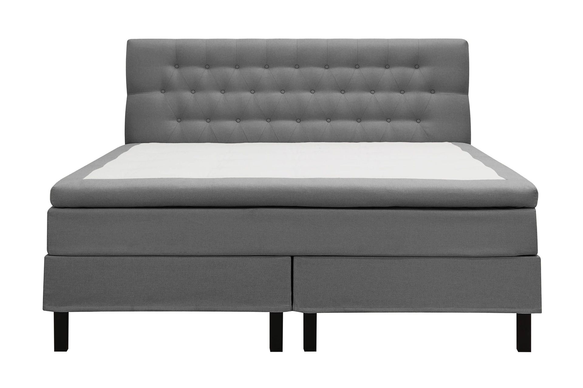 HVILA Classic komplett sengepakke 160x200 cm kontinentalseng med diamantmønstret sengegavl - Grå
