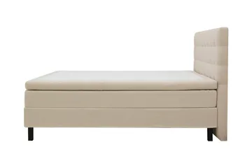 HVILA Classic komplett sengepakke 160x200 cm kontinentalseng med rutemønstret sengegavl - Beige / Teddy - Møbler - Senger - Komplett sengepakke