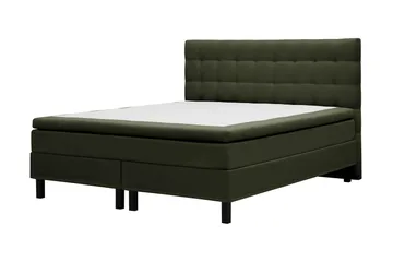 HVILA Classic komplett sengepakke 160x200 cm kontinentalseng med rutemønstret sengegavl - Grønn - Møbler - Senger - Komplett sengepakke
