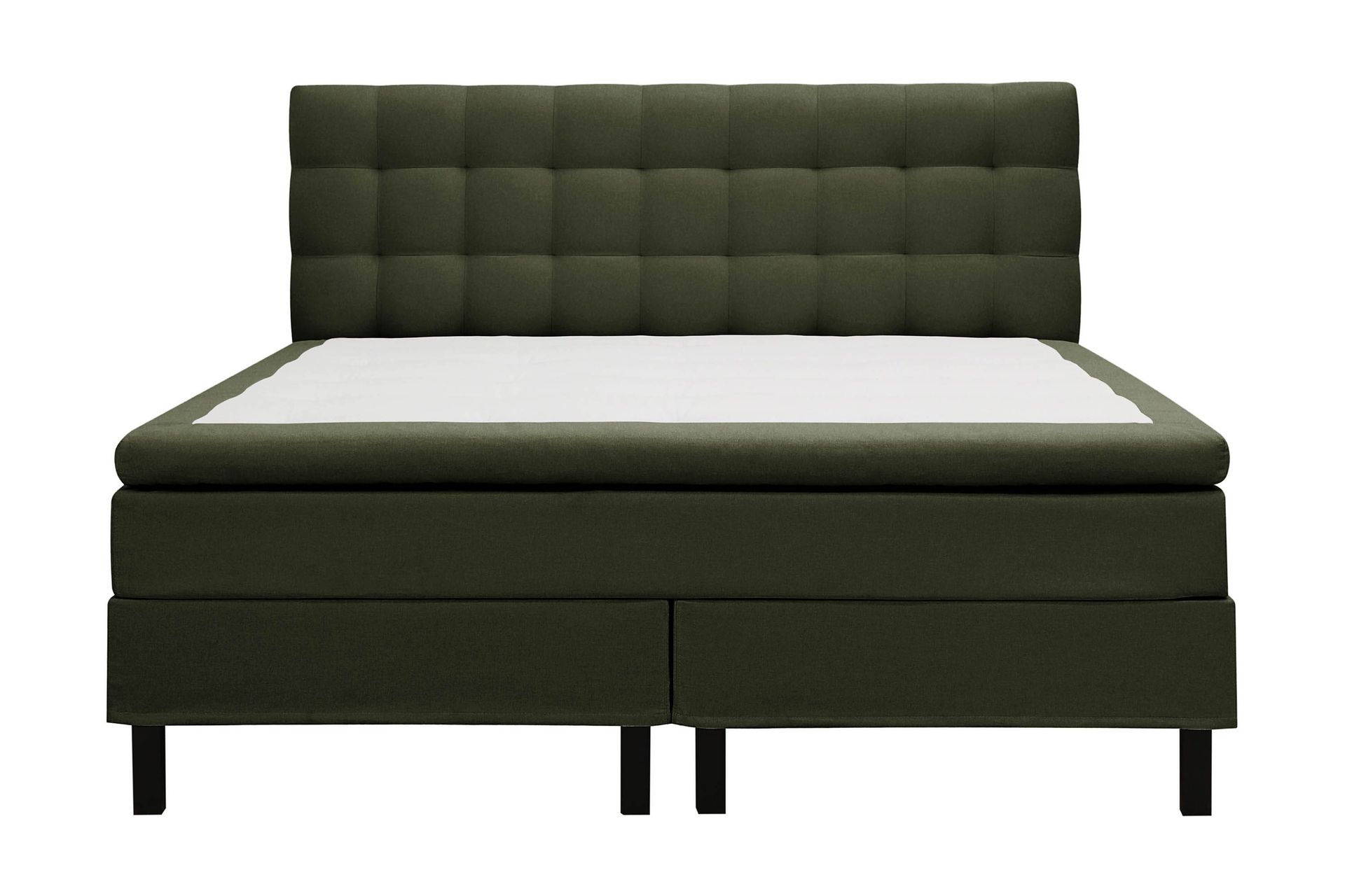 HVILA Classic komplett sengepakke 160x200 cm kontinentalseng med rutemønstret sengegavl - Grønn