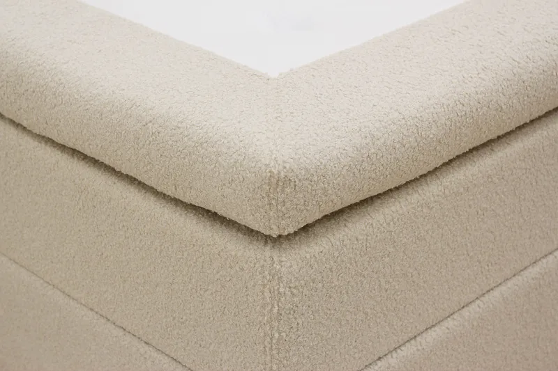 HVILA Classic komplett sengepakke 160x200 cm kontinentalseng med rutet sengegavl - Beige / Teddy - Møbler - Senger - Kontinentalsenger