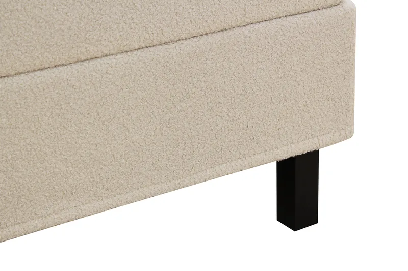 HVILA Classic komplett sengepakke 160x200 cm kontinentalseng med rutet sengegavl - Beige / Teddy - Møbler - Senger - Kontinentalsenger