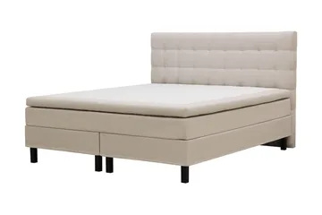 HVILA Classic komplett sengepakke 160x200 cm kontinentalseng med rutet sengegavl - Beige - Møbler - Senger - Komplett sengepakke