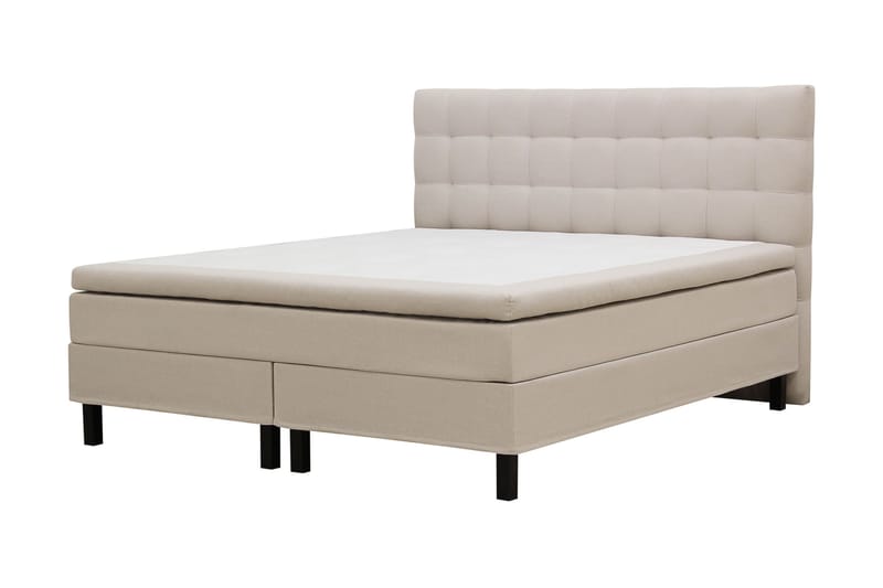 HVILA Classic komplett sengepakke 160x200 cm kontinentalseng med rutet sengegavl - Beige - Møbler - Senger - Kontinentalsenger