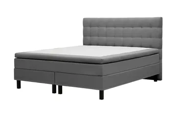 HVILA Classic komplett sengepakke 160x200 cm kontinentalseng med rutet sengegavl - Grå - Møbler - Senger - Komplett sengepakke