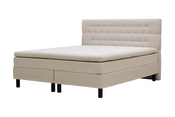 HVILA Classic komplett sengepakke 180x200 cm kontinentalseng med diamantmønstret sengegavl - Beige - Møbler - Senger - Komplett sengepakke