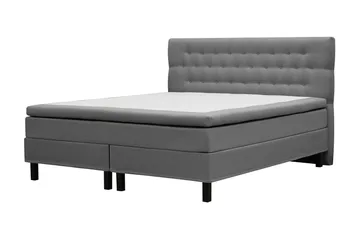 HVILA Classic komplett sengepakke 180x200 cm kontinentalseng med diamantmønstret sengegavl - Grå - Møbler - Senger - Komplett sengepakke