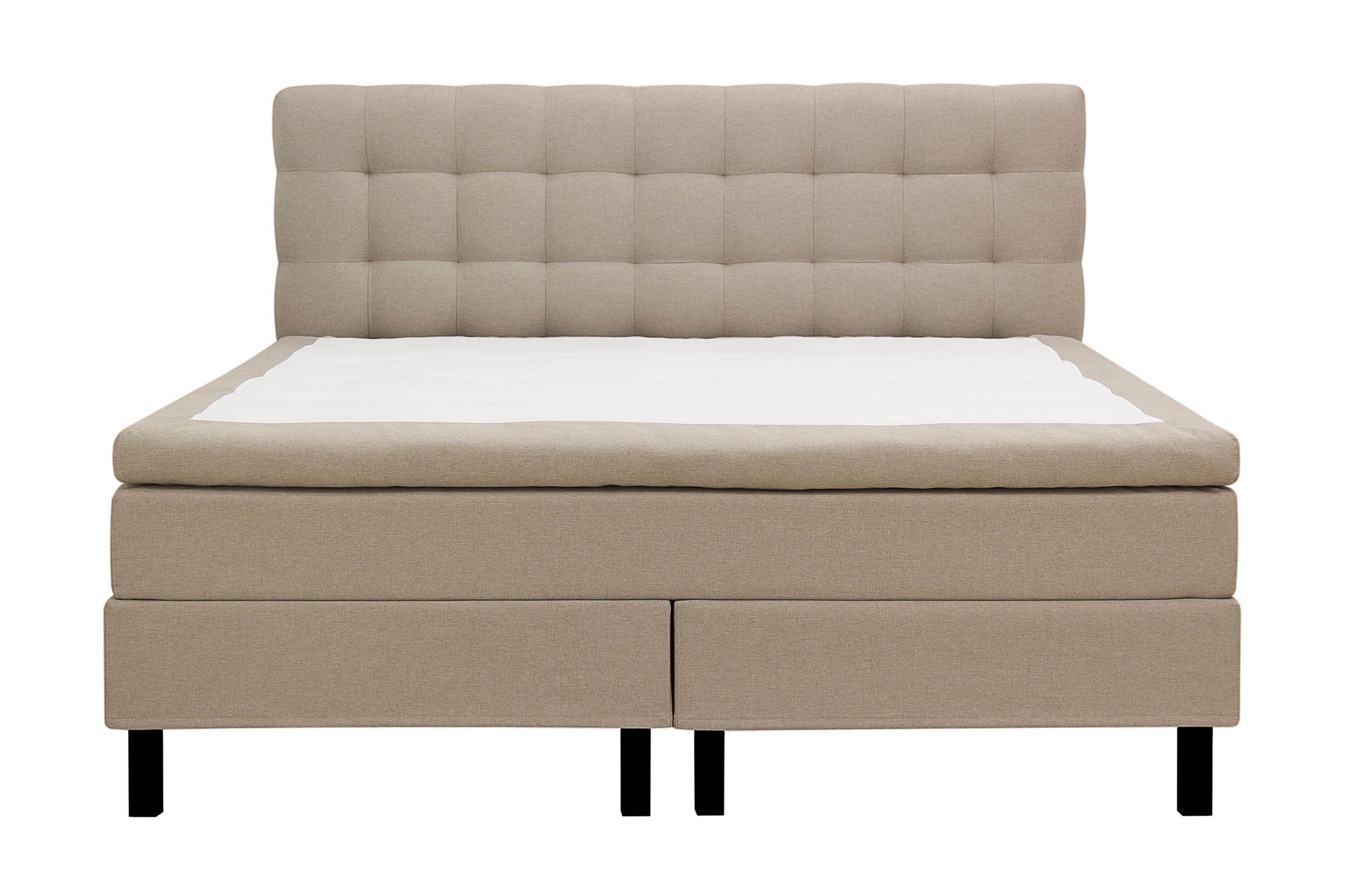 HVILA Classic komplett sengepakke 180x200 cm kontinentalseng med rutemønstret sengegavl - Beige