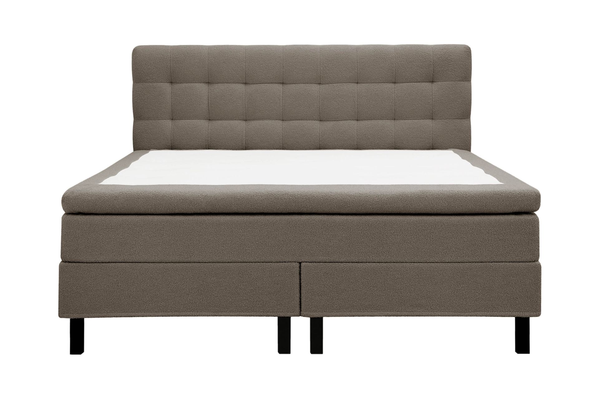 HVILA Classic komplett sengepakke 180x200 cm kontinentalseng med rutemønstret sengegavl - Brun