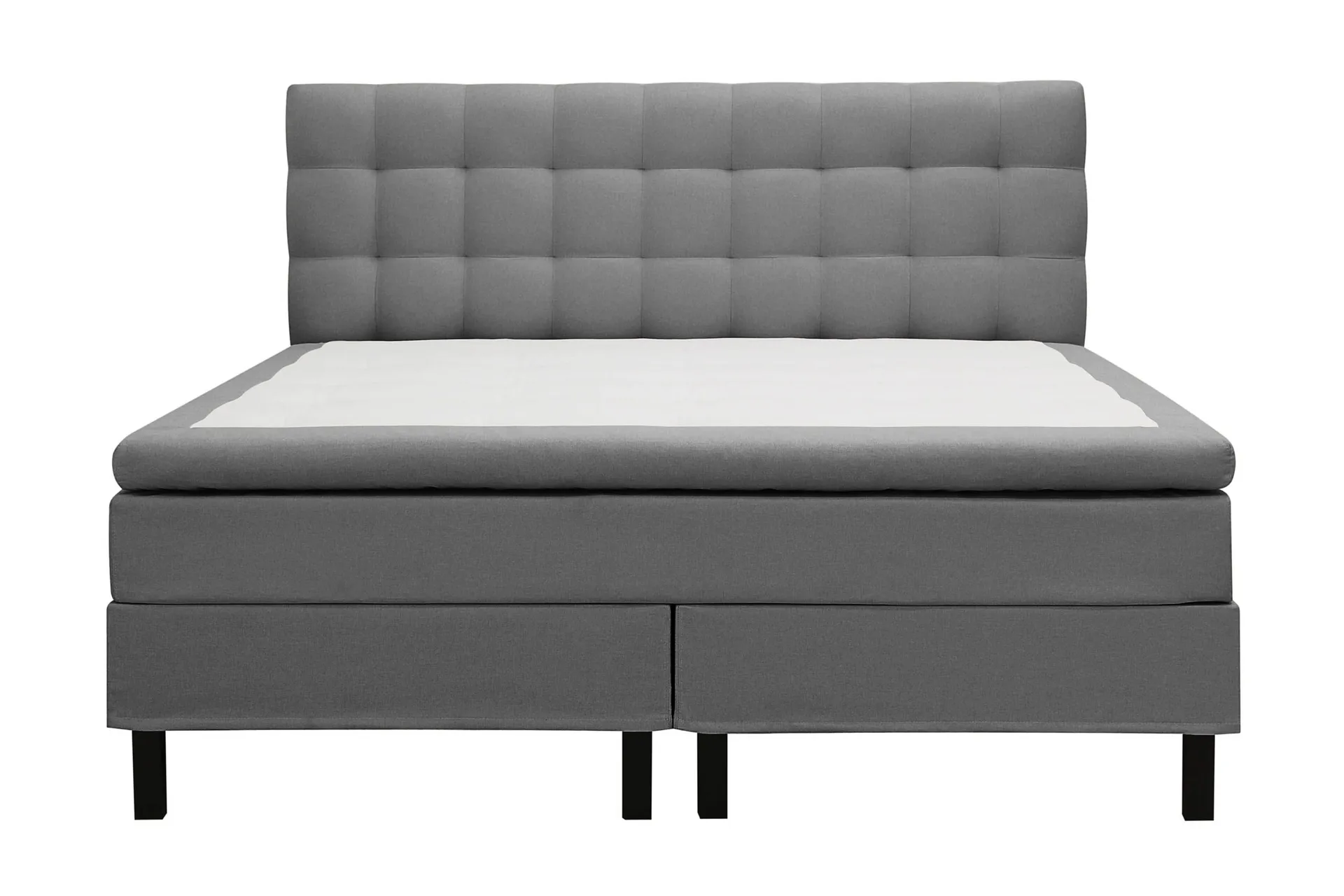 HVILA Classic komplett sengepakke 180x200 cm kontinentalseng med rutemønstret sengegavl - Grå