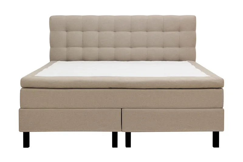 HVILA Classic komplett sengepakke 180x200 cm kontinentalseng med rutet sengegavl, Beige