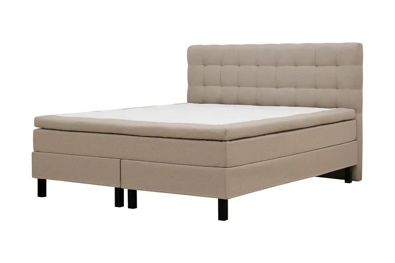 HVILA Classic komplett sengepakke 180x200 cm kontinentalseng med rutet sengegavl - Beige - Møbler - Senger - Kontinentalsenger