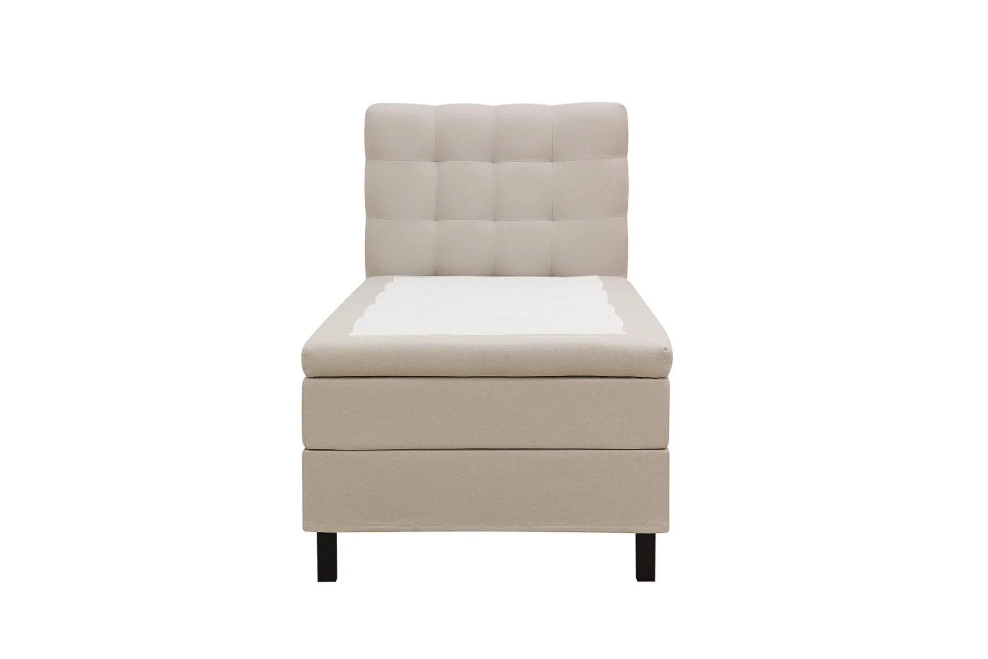 HVILA Classic komplett sengepakke 90x200 cm, kontinentalseng med rutete sengegavl - Beige