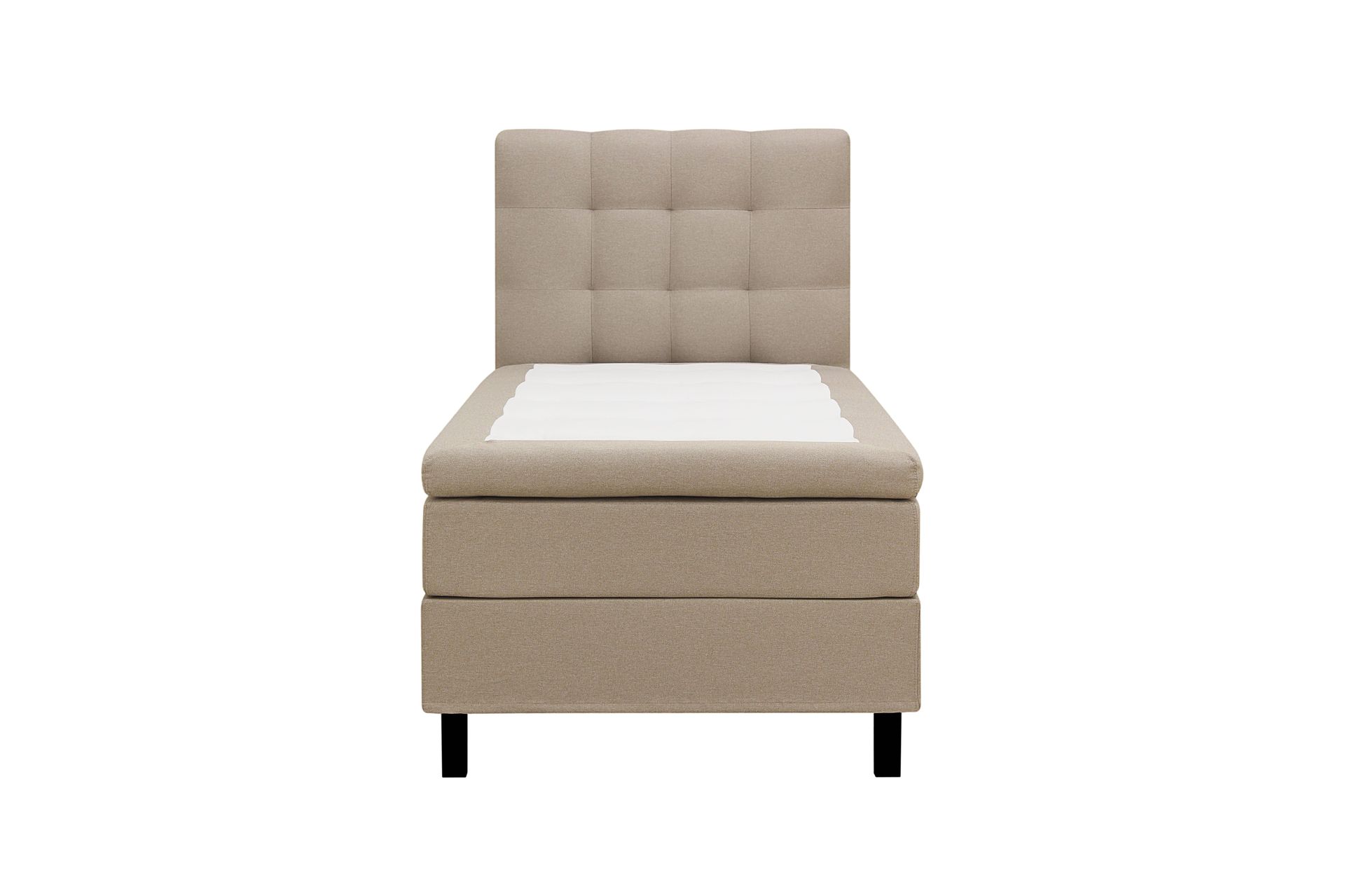 HVILA Classic komplett sengepakke 90x200 cm, kontinentalseng med rutete sengegavl - Beige