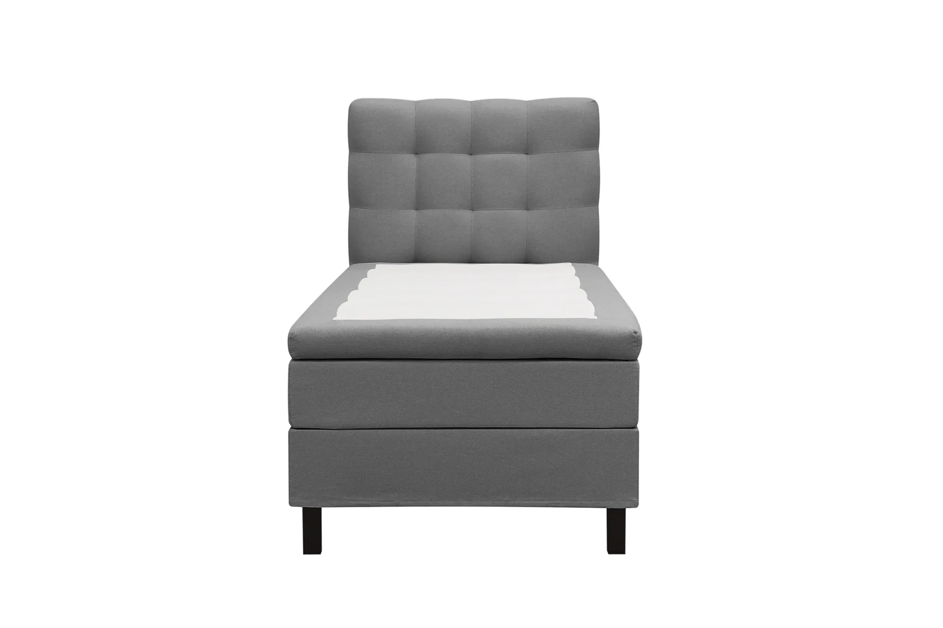 HVILA Classic komplett sengepakke 90x200 cm, kontinentalseng med rutete sengegavl - Grå