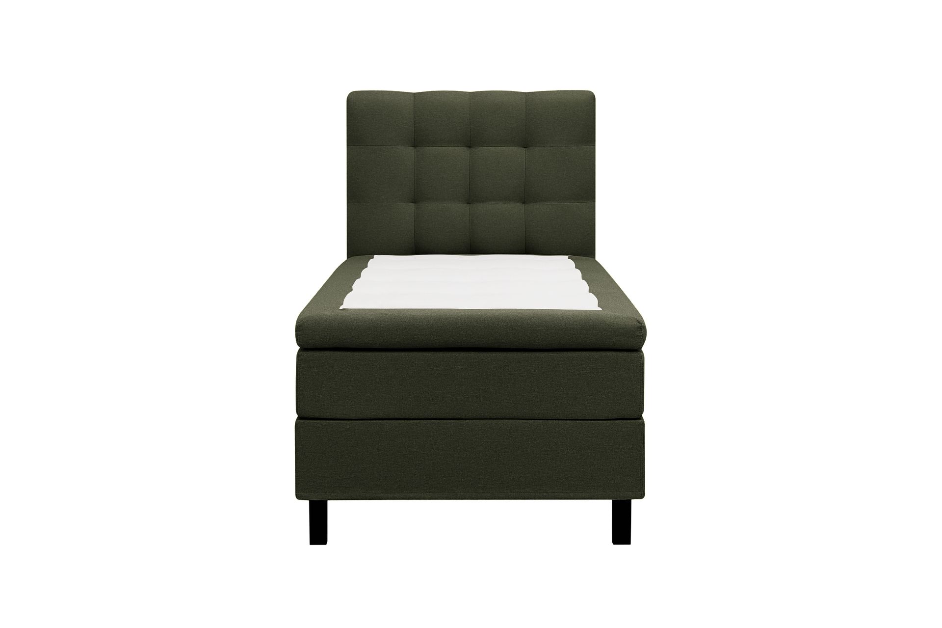 HVILA Classic komplett sengepakke 90x200 cm, kontinentalseng med rutete sengegavl - Grønn