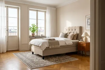 HVILA Classic kontinentalseng 90x200 cm - Beige - Møbler - Senger - Komplett sengepakke
