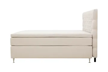 HVILA Luksus Komplett sengepakke 180x200 cm Kontinentalseng med sengegavl med knapper - Lysbeige - Møbler - Senger - Komplett sengepakke