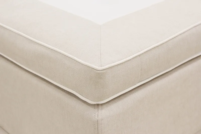 HVILA Lyx komplett sengesett 160x200 cm kontinentalseng med knappepolstret sengegavl - Lys beige - Møbler - Senger - Kontinentalsenger