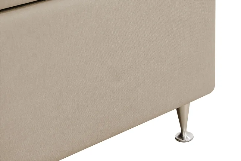 HVILA Lyx komplett sengesett 180x200 cm kontinentalseng med knappepolstret sengegavl - Beige - Møbler - Senger - Kontinentalsenger