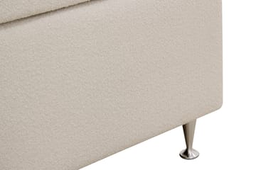 HVILA Lyx komplett sengesett 180x200 cm kontinentalseng med knappepolstret sengegavl i bouclé - Ivory / Bouclé - Møbler - Senger - Komplett sengepakke