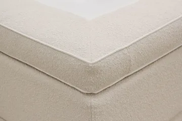 HVILA Lyx komplett sengesett 180x200 cm kontinentalseng med knappepolstret sengegavl i bouclé - Ivory / Bouclé - Møbler - Senger - Komplett sengepakke