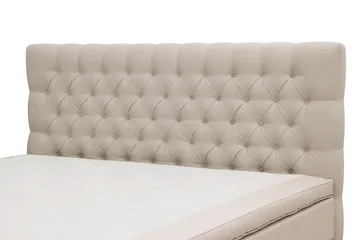HVILA Lyx komplett sengesett 180x200 cm kontinentalseng med knappepolstret sengegavl i fløyel - Beige - Møbler - Senger - Komplett sengepakke