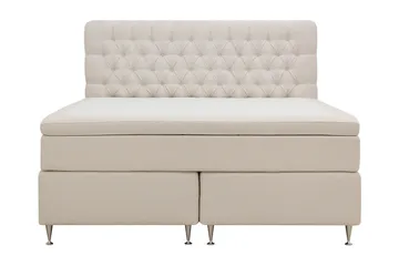 HVILA Lyx Komplett Sengpakke 160x200 cm Kontinentalseng med knappet sengegavl i bouclé
