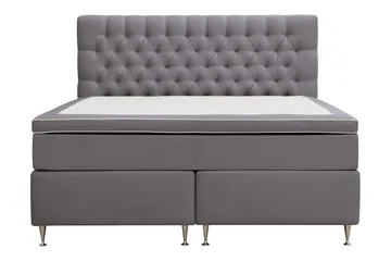 HVILA Lyx Komplett Sengpakke 160x200 cm Kontinentalseng med knappet sengegavl i fløyel
