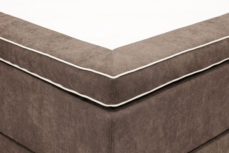 HVILA Premium komplett sengepakke 180x200 cm kontinentalseng med sengegavl - Brunt stoff - Møbler - Senger - Kontinentalsenger
