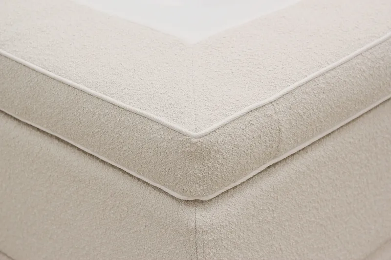 HVILA Premium Komplett Sengpakke 160x200 cm Kontinentalseng med Sengegavl - Lysebeige bouclé - Møbler - Senger - Kontinentalsenger