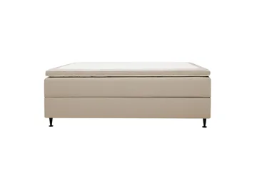 HVILA Plus Kontinentalseng 120x200 cm i Stoff med Oppbevaring + Overmadrass med Fasthetsgrad Middels Fast - Beige - Møbler - Senger - Komplett sengepakke
