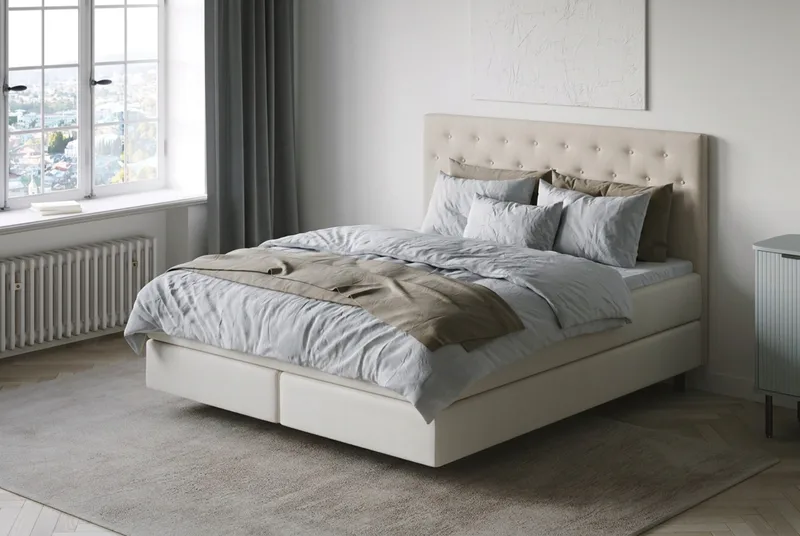 HVILA Premium sengepakke kontinentalseng 180x200 cm med svevende effekt inkl. overmadrass i minneskum med vaskbart trekk - Minneskum - Møbler - Senger - Komplett sengepakke